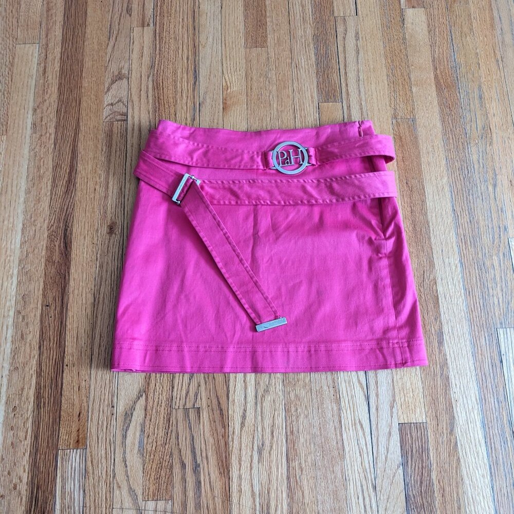 Pedro del Hierro Fuchsia Pink Mini Skirt with Logo Belt